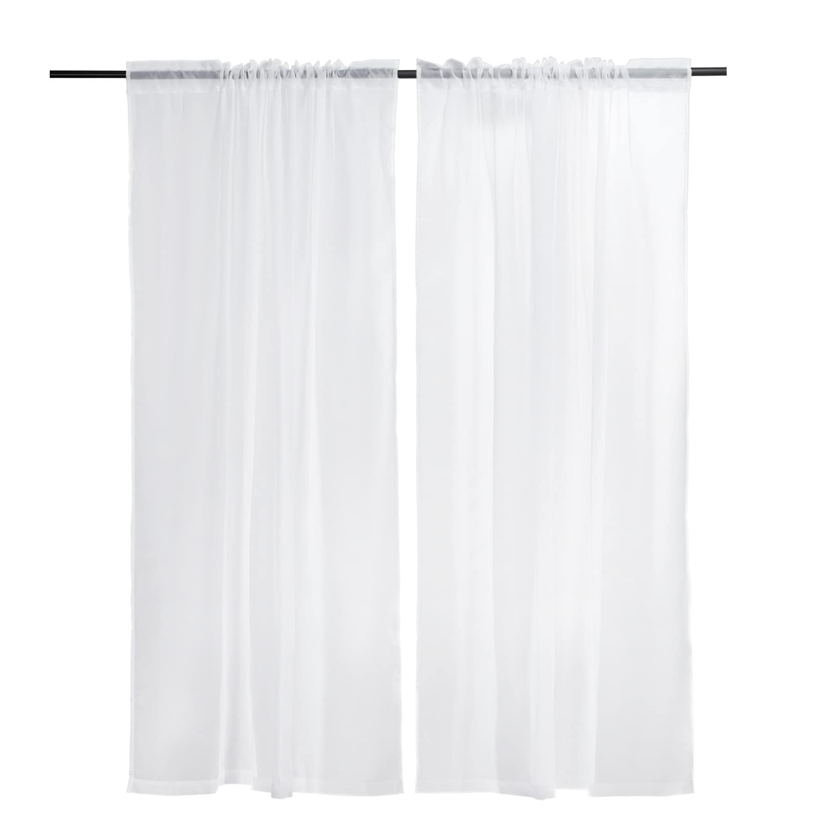 Sheer Curtains 52 W X 84 L Inches 2 Panels Window Drapes Rod Pocket Polyester_voghion.com